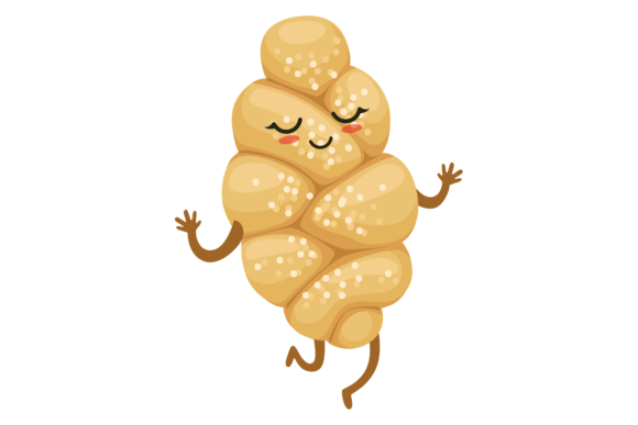 Challah Cartoon Bakery Mascot. Funny Bre Graphics