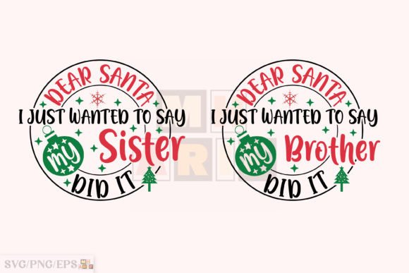 Christmas Funny Brother Sister SVG: Graphics for T-Shirt Designs