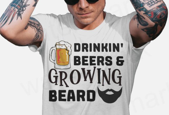 Drinkin Beers Growing Beards Svg, Fun Graphics for T-Shirt Designs