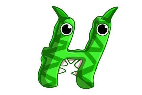 Funny Monsters H Alphabet Cartoon: Playful Graphics for Local Branding