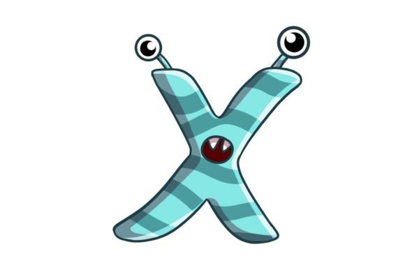 Funny Monsters X Alphabet Cartoon: Graphics for Illustrations
