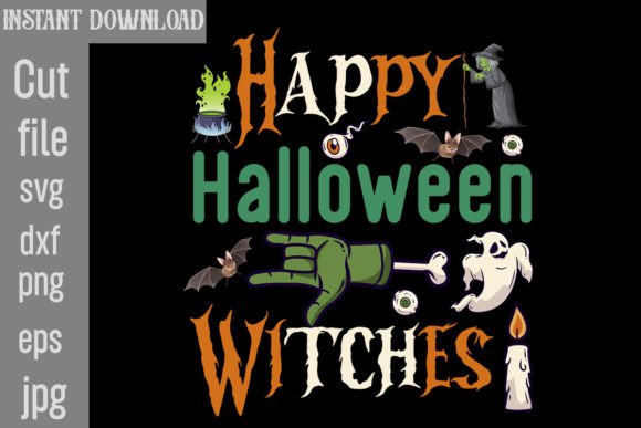 Happy Halloween Witches Graphics and T-Shirt Designs Review