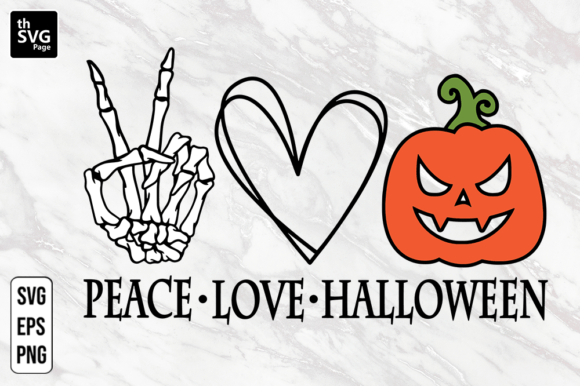 Peace Love Halloween SVG Graphics and Print Templates