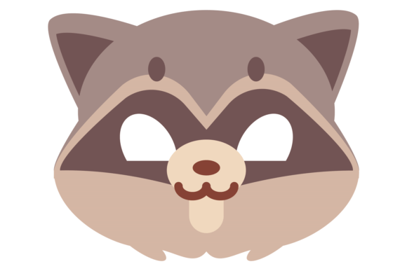 Raccoon Mask. Party Mascot. Funny Kid Co Graphics and Illustrations