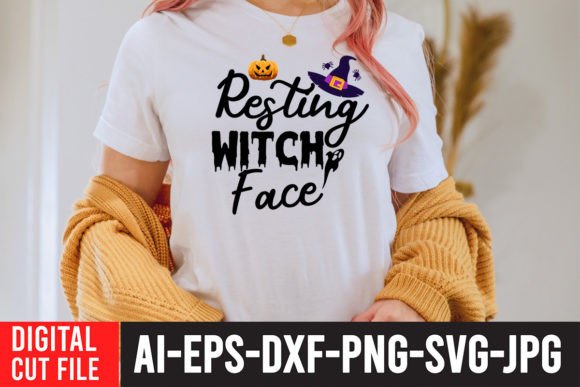 Resting Witch Face SVG Design: Graphics for T-Shirt Designs